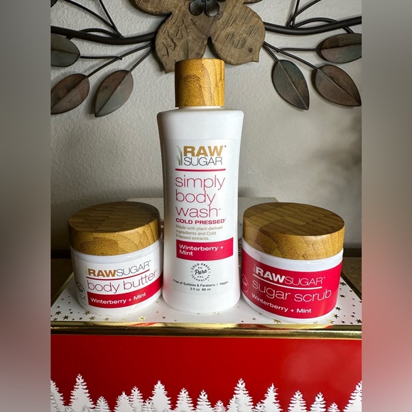 RAW SUGAR Other - RAW SUGAR Winterberry + Mint BATH & BODY bundle
